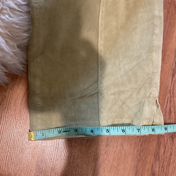 The Look by Randolph Duke Vintage Light Olive Green Suede Cropped Pants Sz 34 - Picture 9 of 10